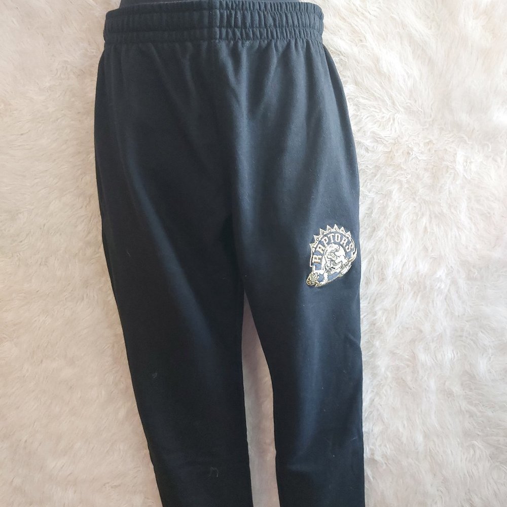 Mitchell & Ness Youth Kid Black Raptors Logo Jogger Pants Size Youth-XL
